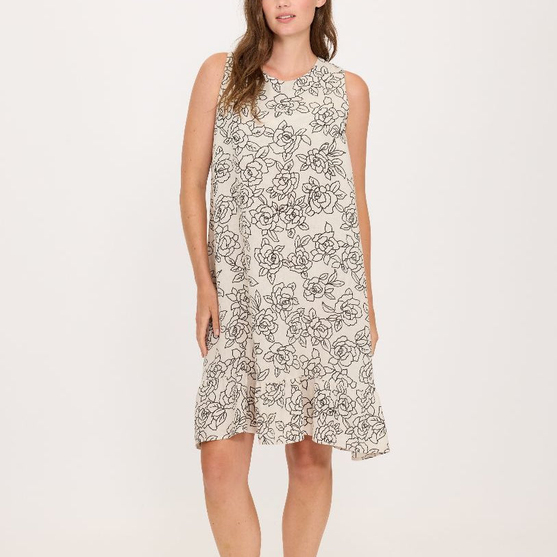 Robe sans manche nouée au dos