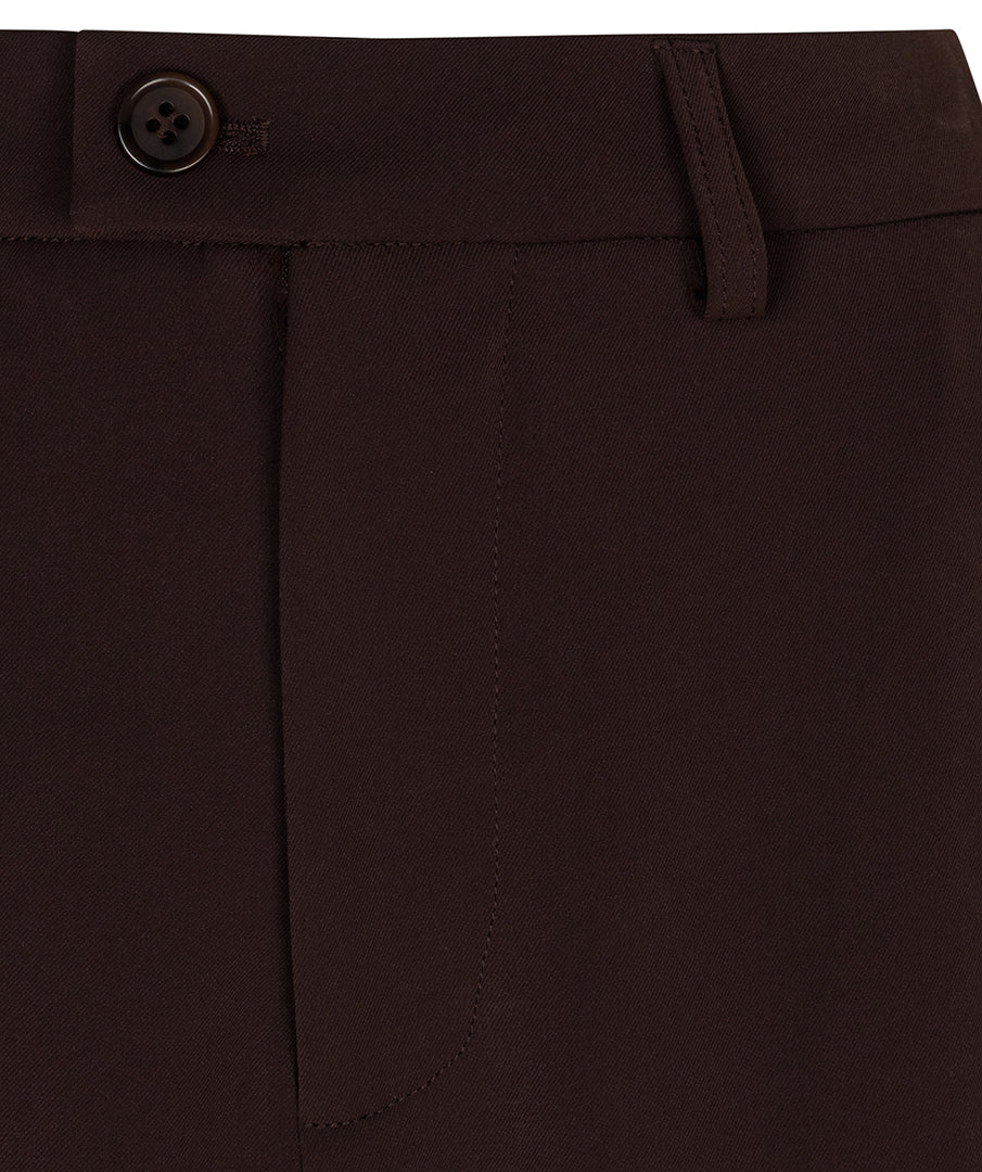 Pantalon droit Esqualo Cacao — détail de la taille et du bouton