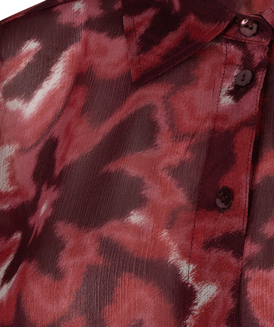 Blouse Esqualo Autumn Bloom — détail du motif et des boutons