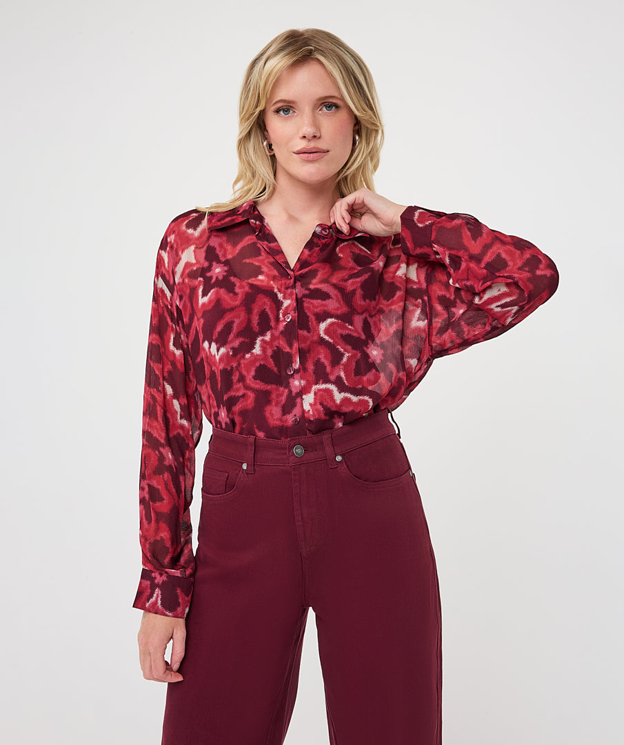 Blouse Esqualo Autumn Bloom — vue de face sur mannequin