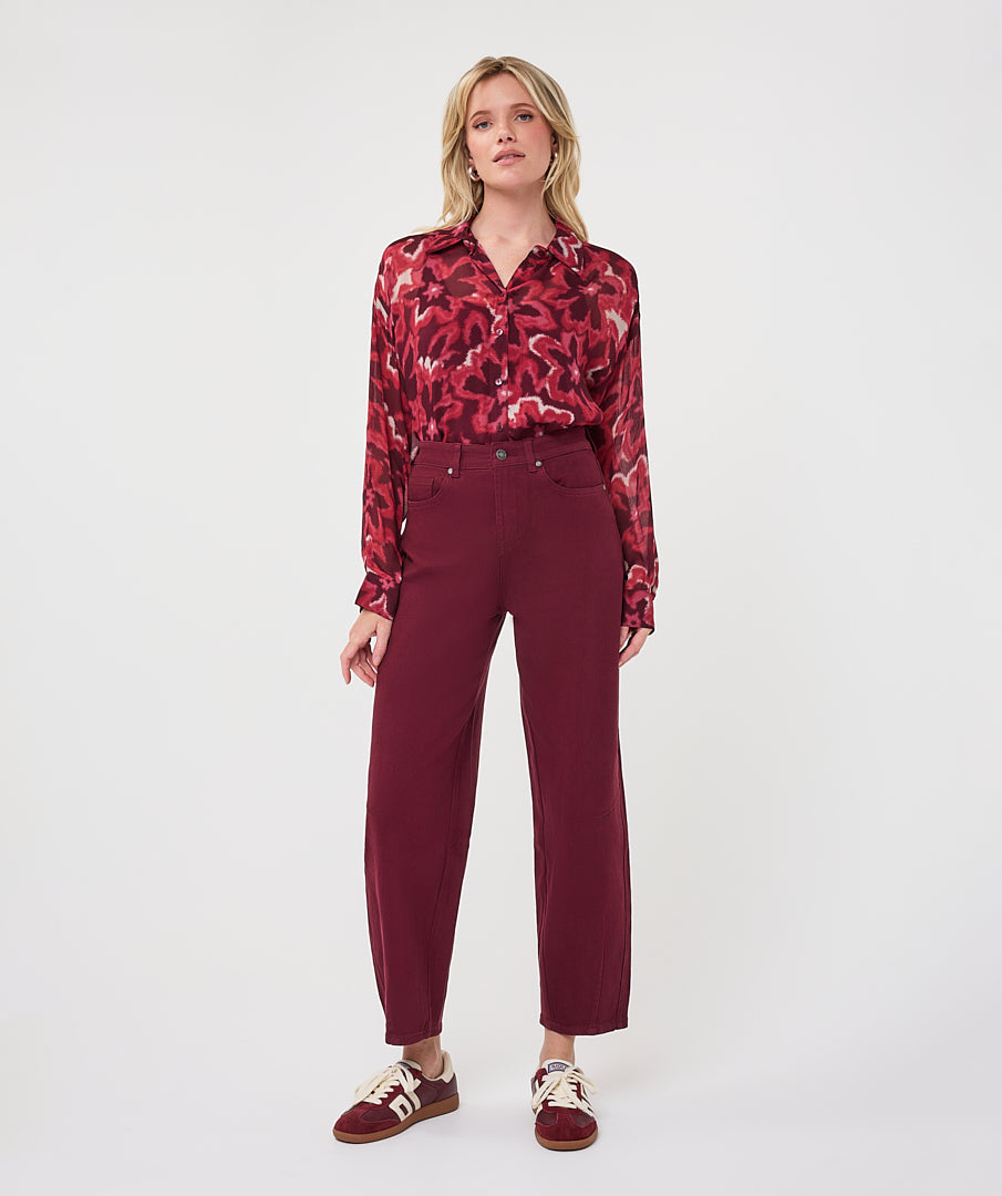Blouse Esqualo Autumn Bloom — silhouette de face sur mannequin