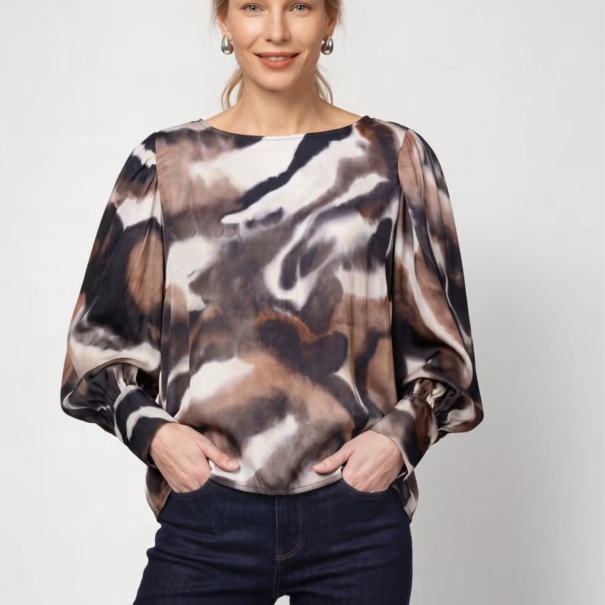 Chemisier à motif batik — Brun chocolat motif (559)