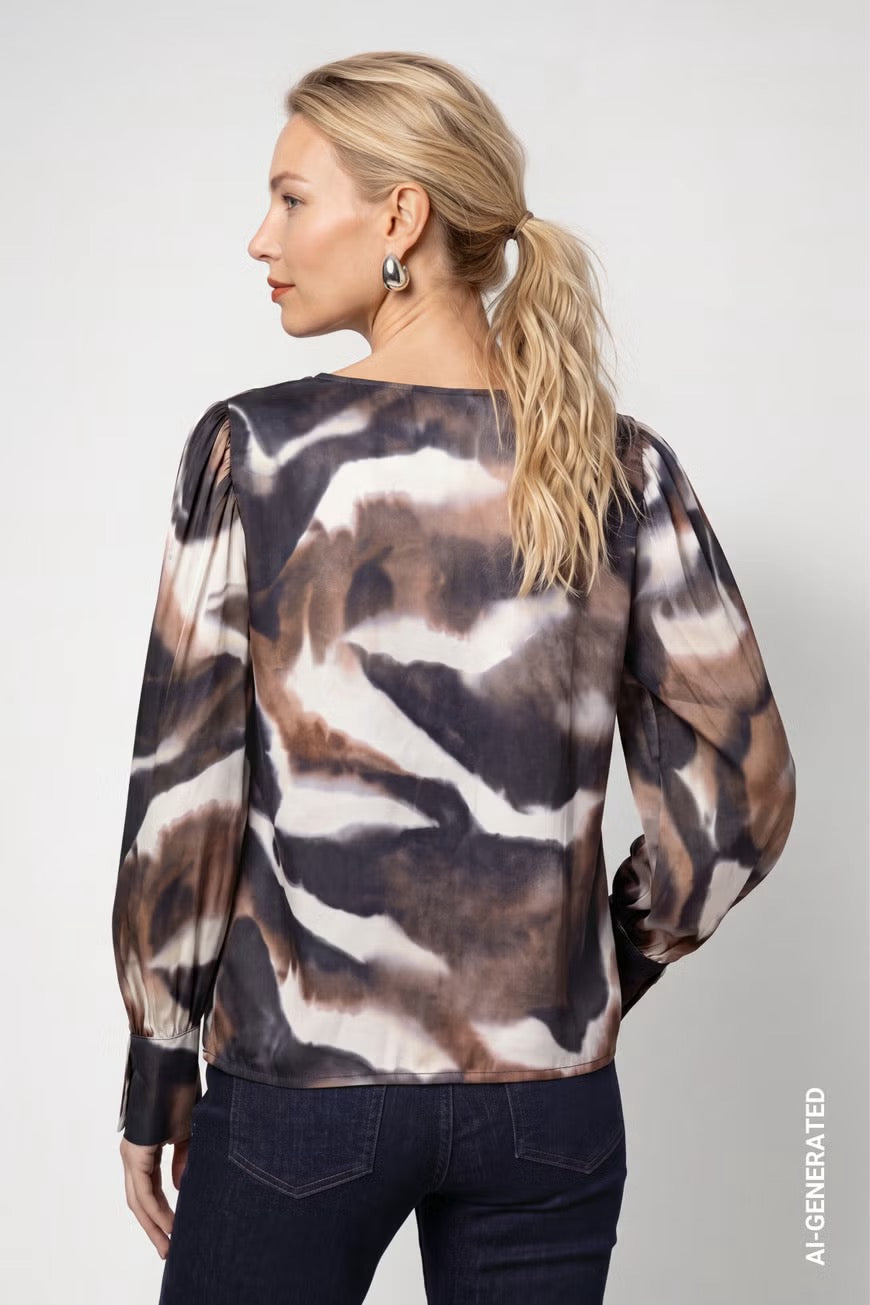 Chemisier à motif batik — Brun chocolat motif (559)