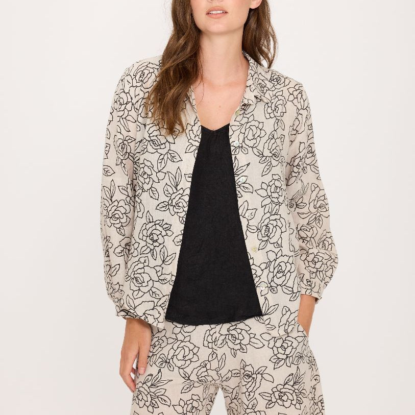 Blouse imprimée en lin