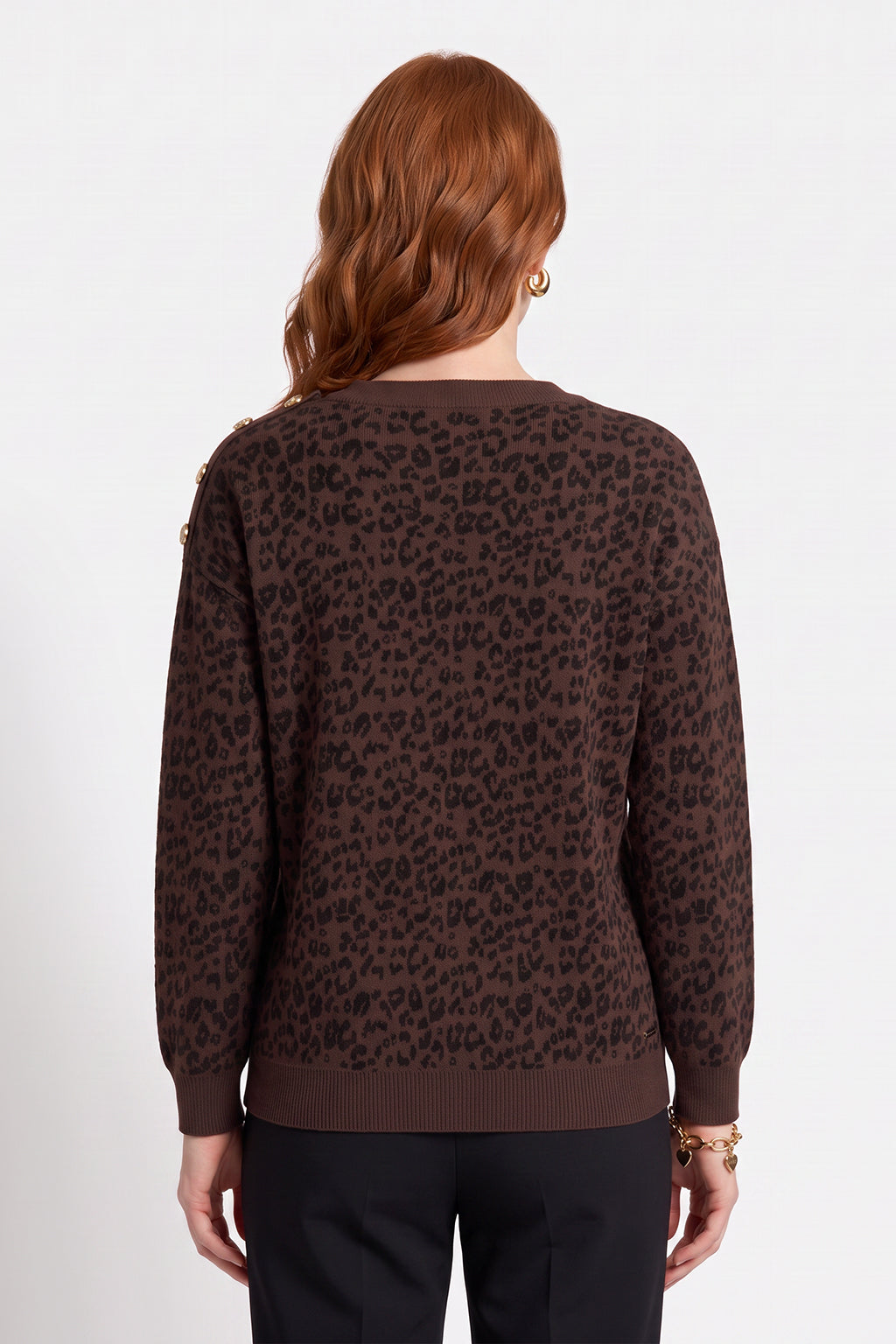 Anika — Chandail en tricot à motif léopard