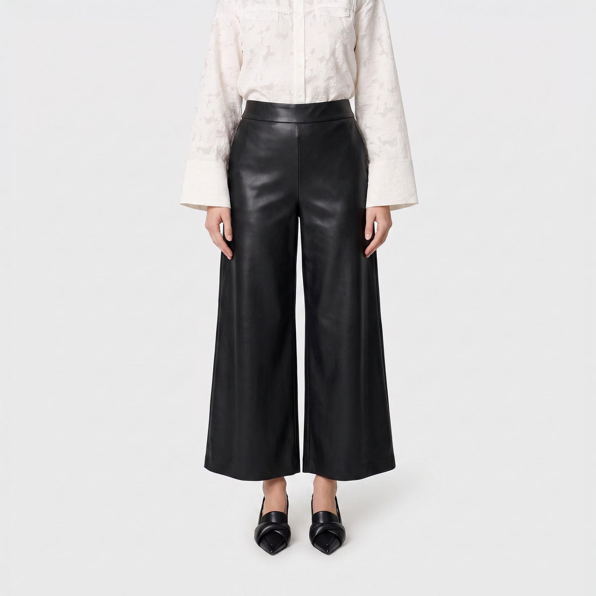 Pantalon culotte en similicuir