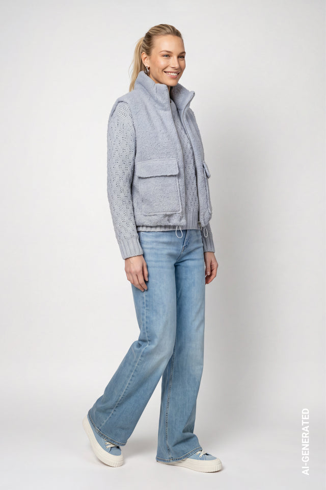 Veste Monari 809782 bleu 701 — vue 3