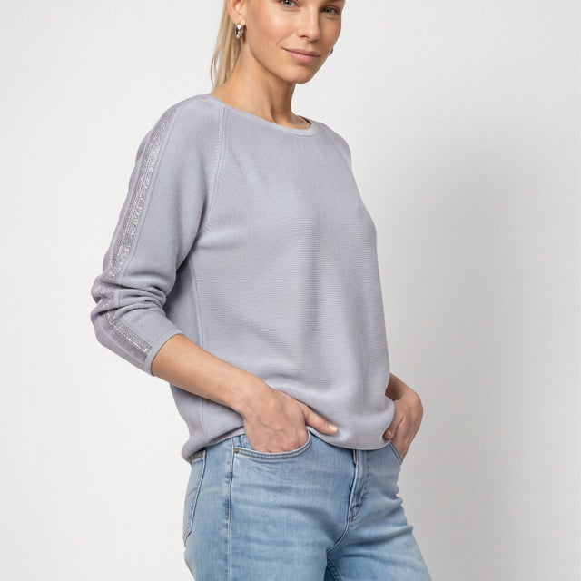 Pull Monari à détails scintillants, bleu 701