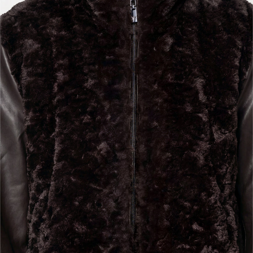 Veste en fausse fourrure — Monari 809997, café noir 567