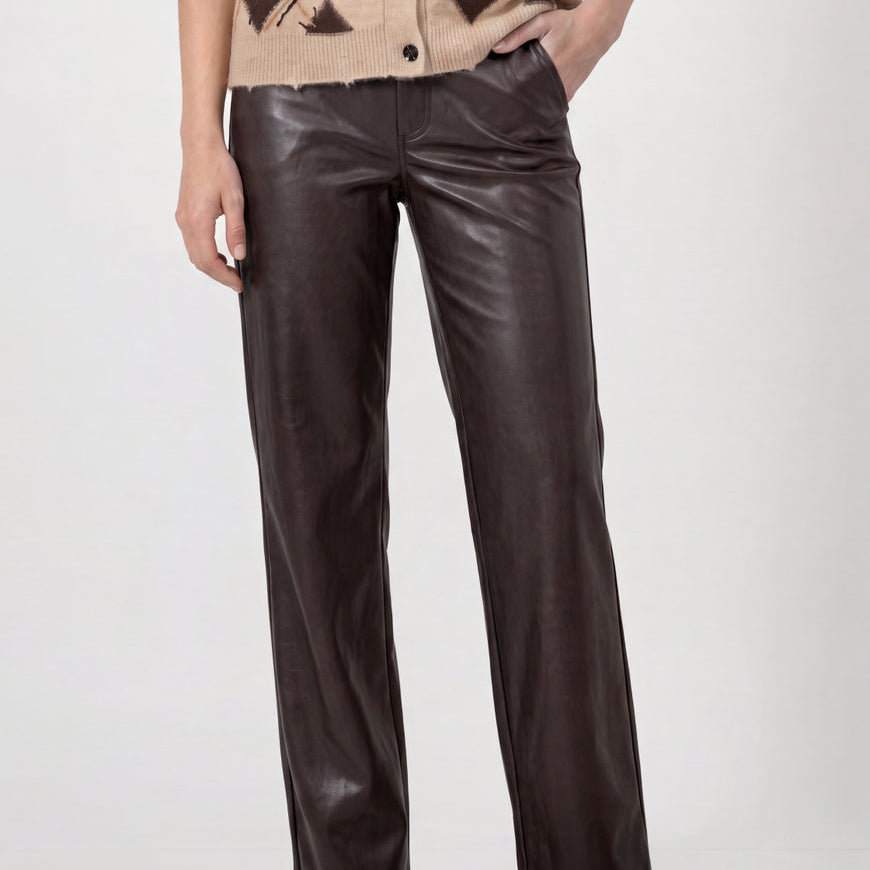 Pantalon large en similicuir