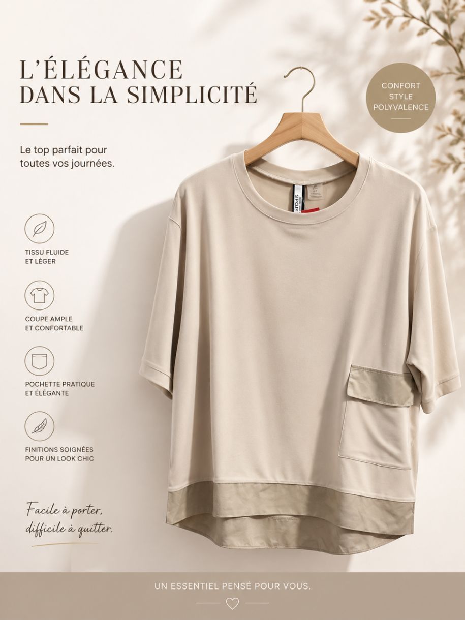 Tunique boxy en tricot soyeux avec poche