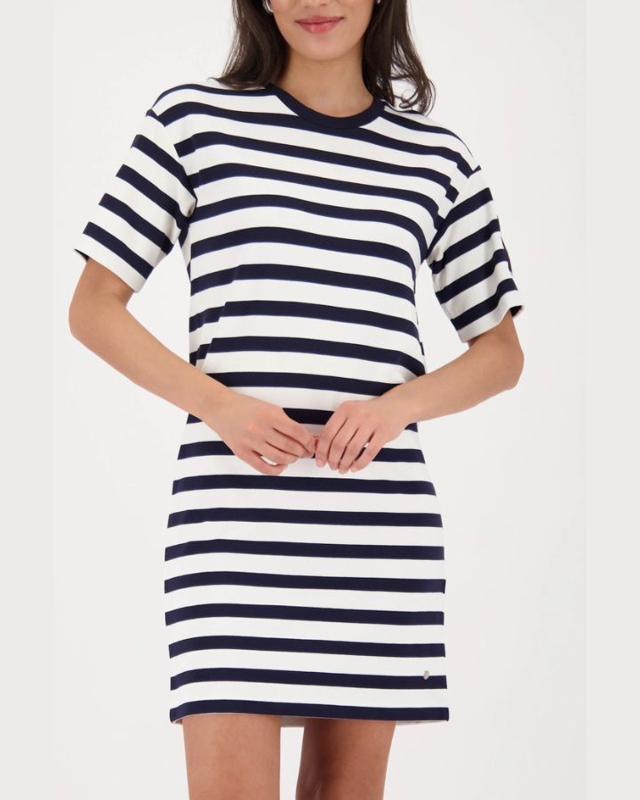 Robe rayée manches courtes