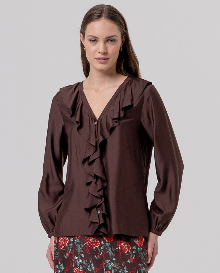 Blouse à volants en cascade