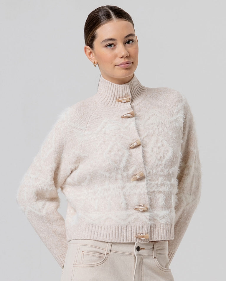 Veste blanc cassé à col montant