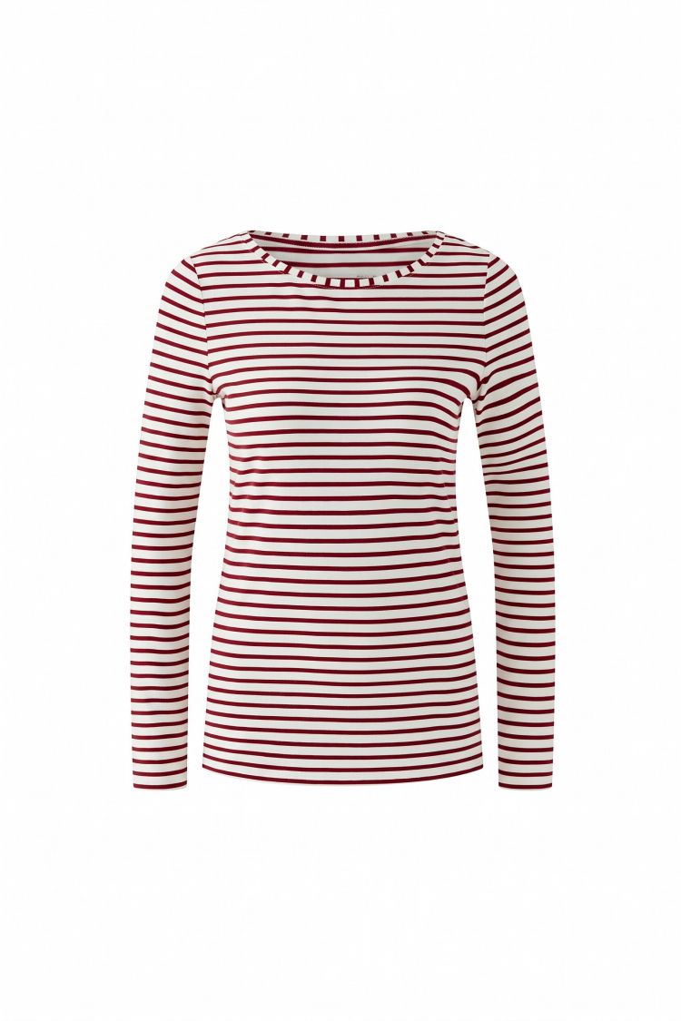 T-shirt à manches longues — Blanc cassé / Rouge foncé (0139)
