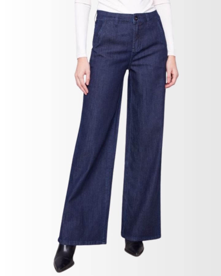 JEANS STRETCH A JAMBES LARGES