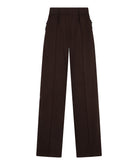 Pantalon Esqualo Cacao à bandes contrastantes — face