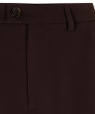 Pantalon droit Esqualo Cacao — détail de la taille et du bouton