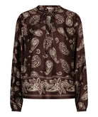 Blouse imprimée à bordure chaude — vue de face