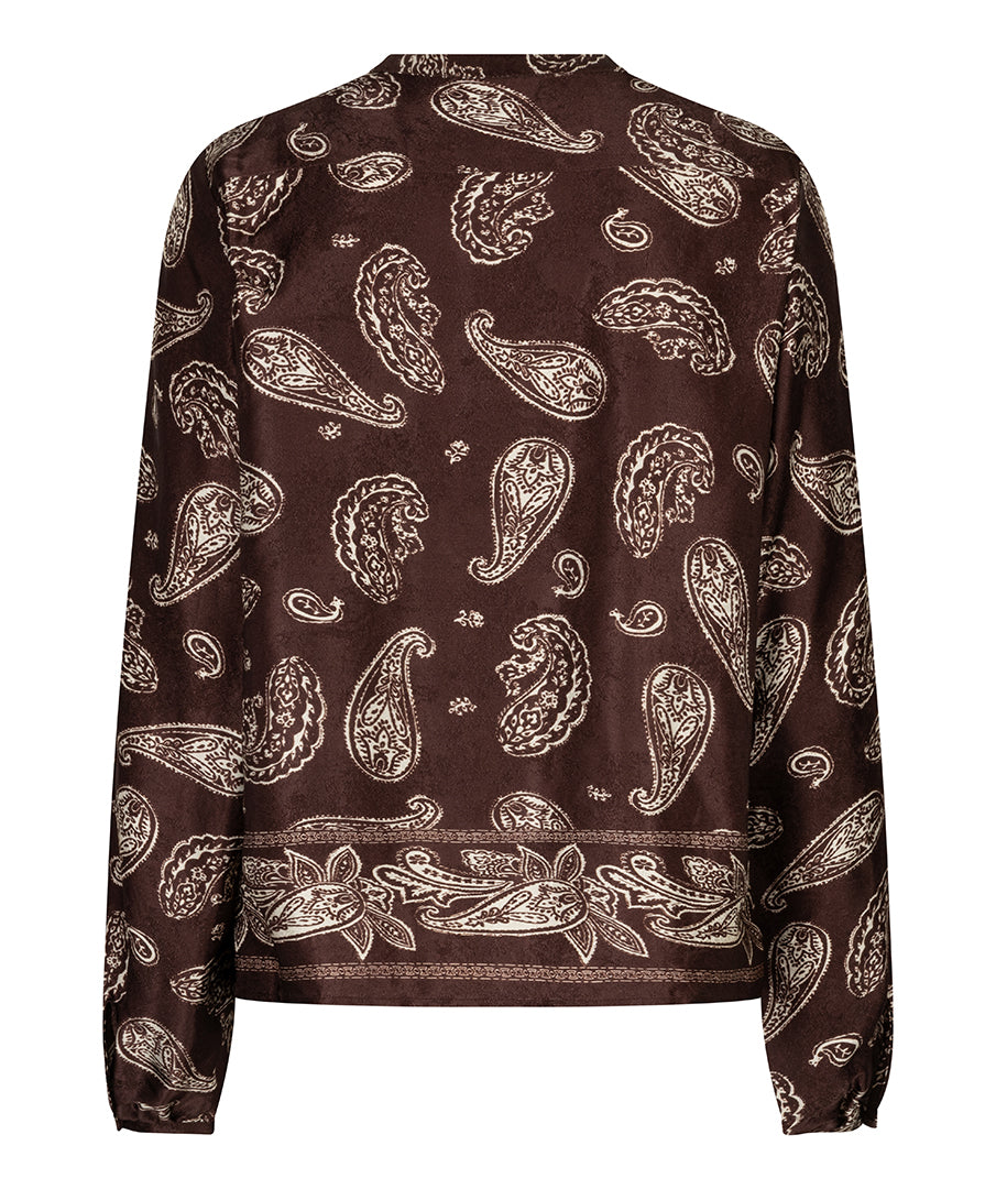 Blouse imprimée à bordure chaude — vue de dos