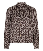 Blouse courte à boucle imprimée Cacao — vue de face