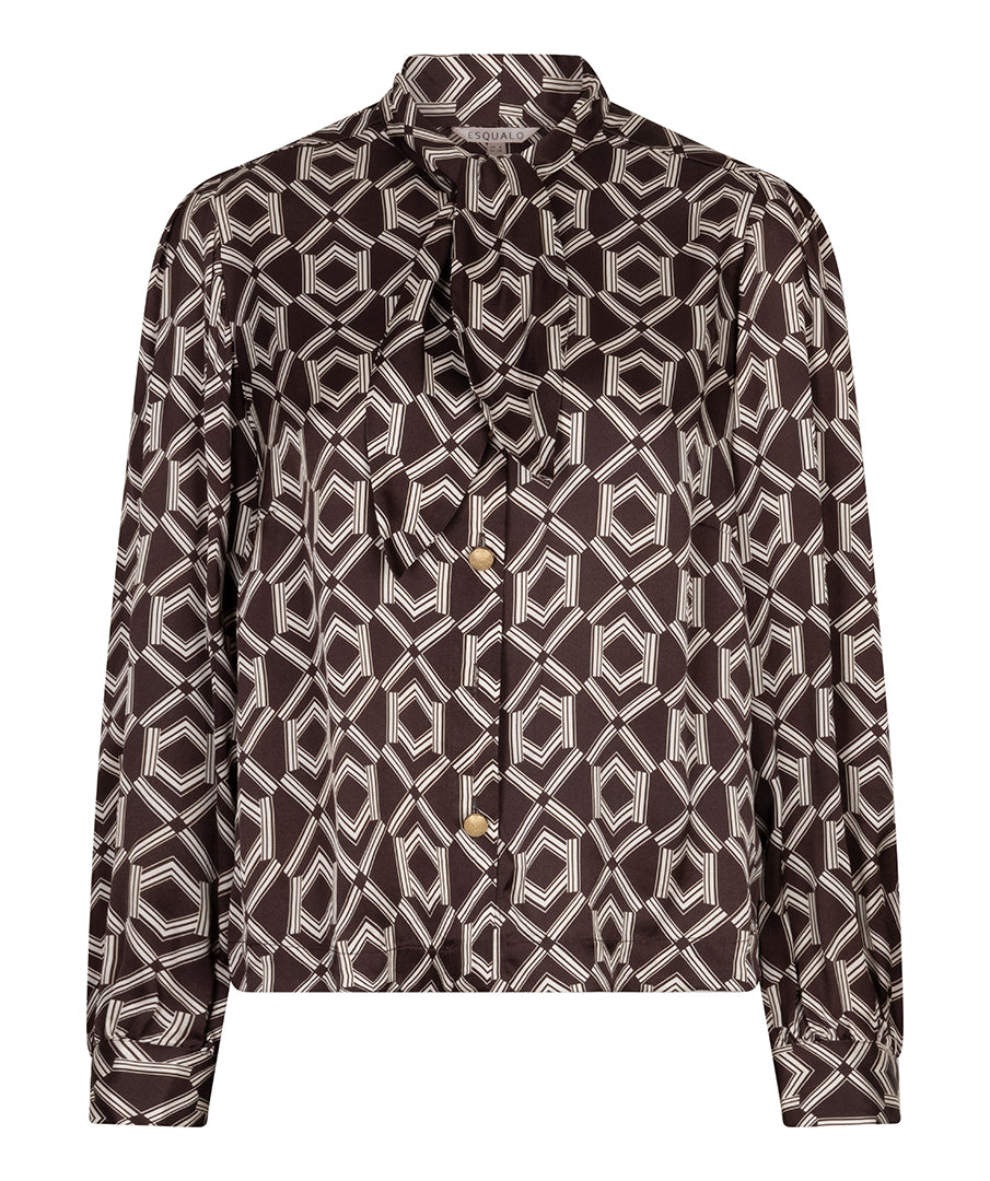 Blouse courte à boucle imprimée Cacao — vue de face