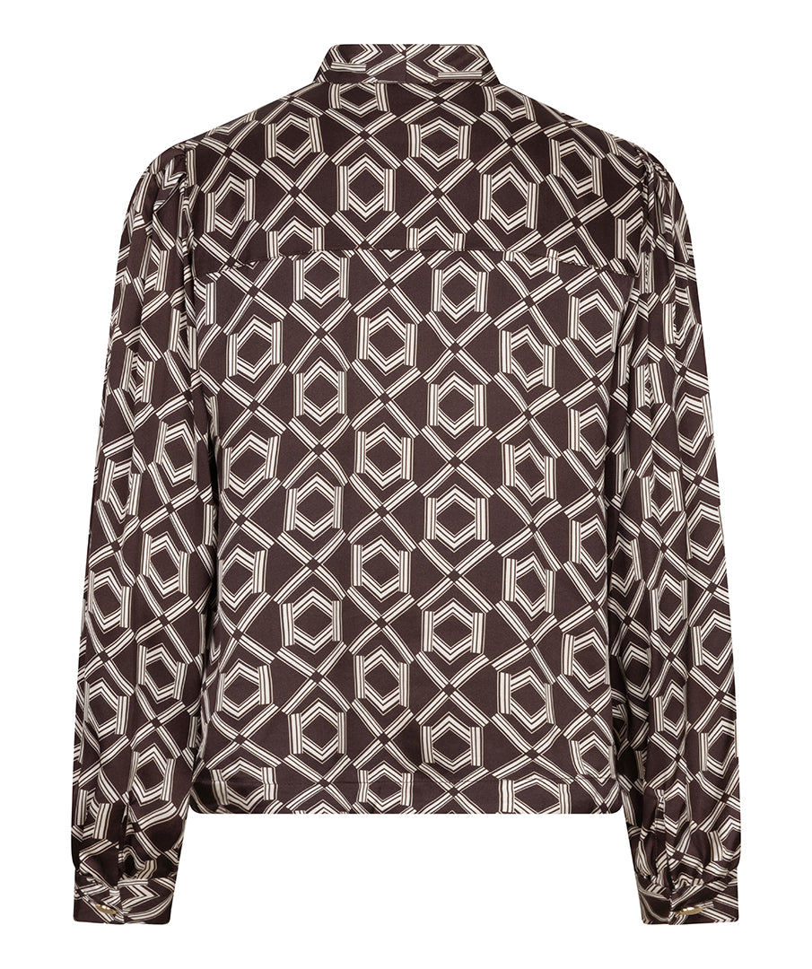 Blouse courte à boucle imprimée Cacao — vue de dos