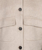 Manteau court Esqualo Biscuit — détail des poches et des boutons