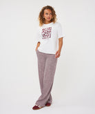 T-shirt Esqualo Forms Off White/Merlot — vue de face sur mannequin