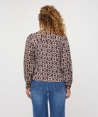 Blouse Esqualo à imprimé géométrique Cacao — vue de dos sur mannequin