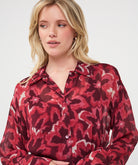 Blouse Esqualo Autumn Bloom — détail du col et de l’imprimé floral