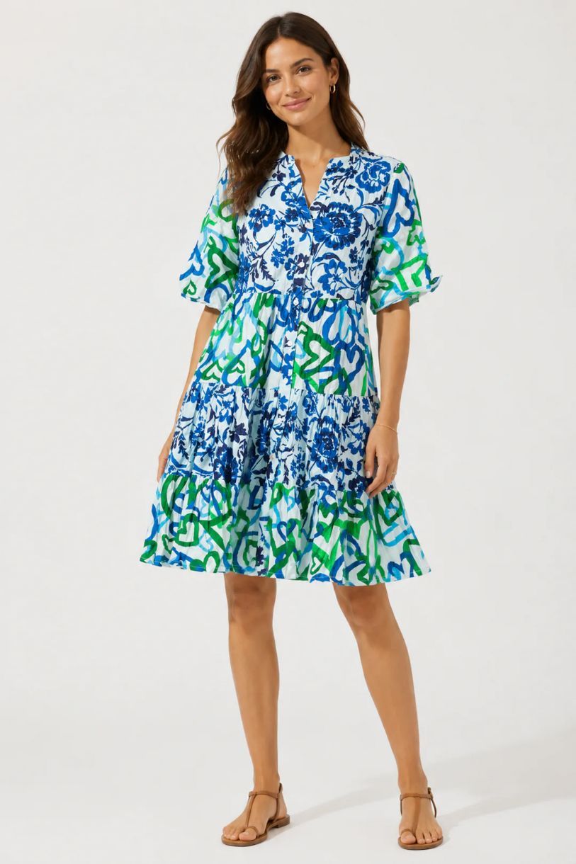 Robe chiffonée manches 3/4