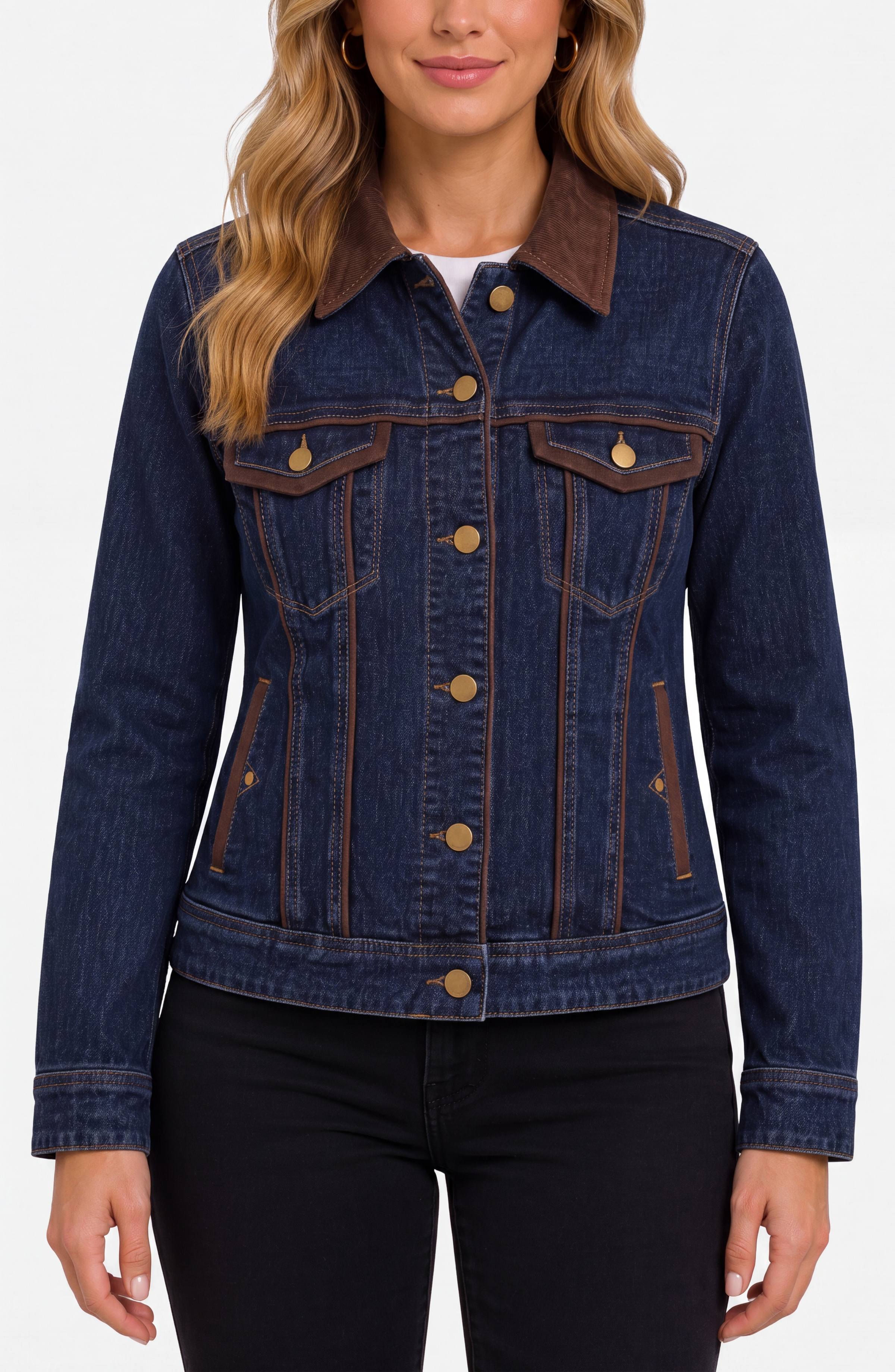 Jeans jacket classique ''trucker'' col de velours