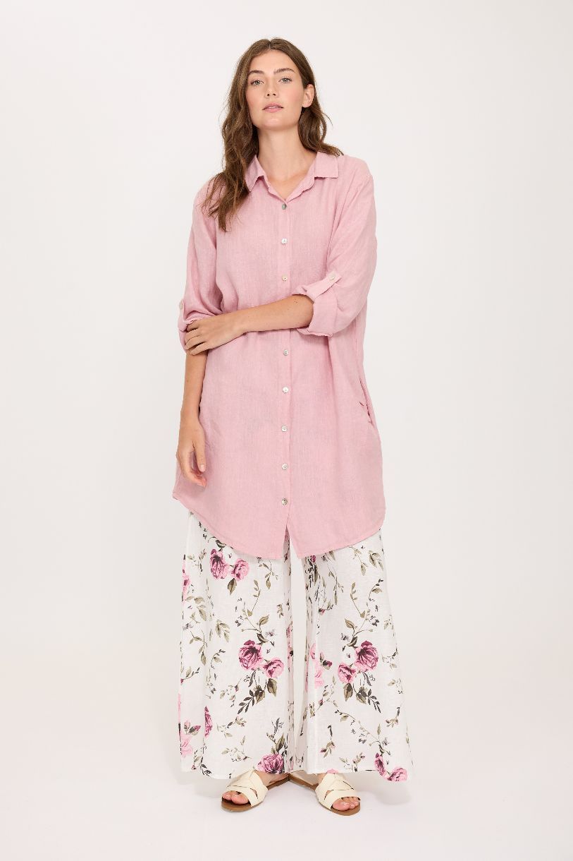 Robe chemisier en lin