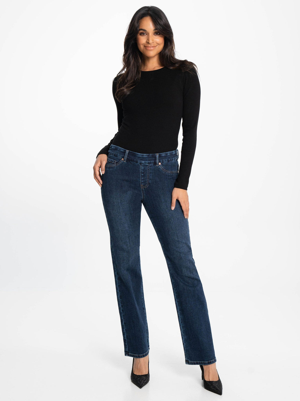 Maddie — Jean droit à taille élastique