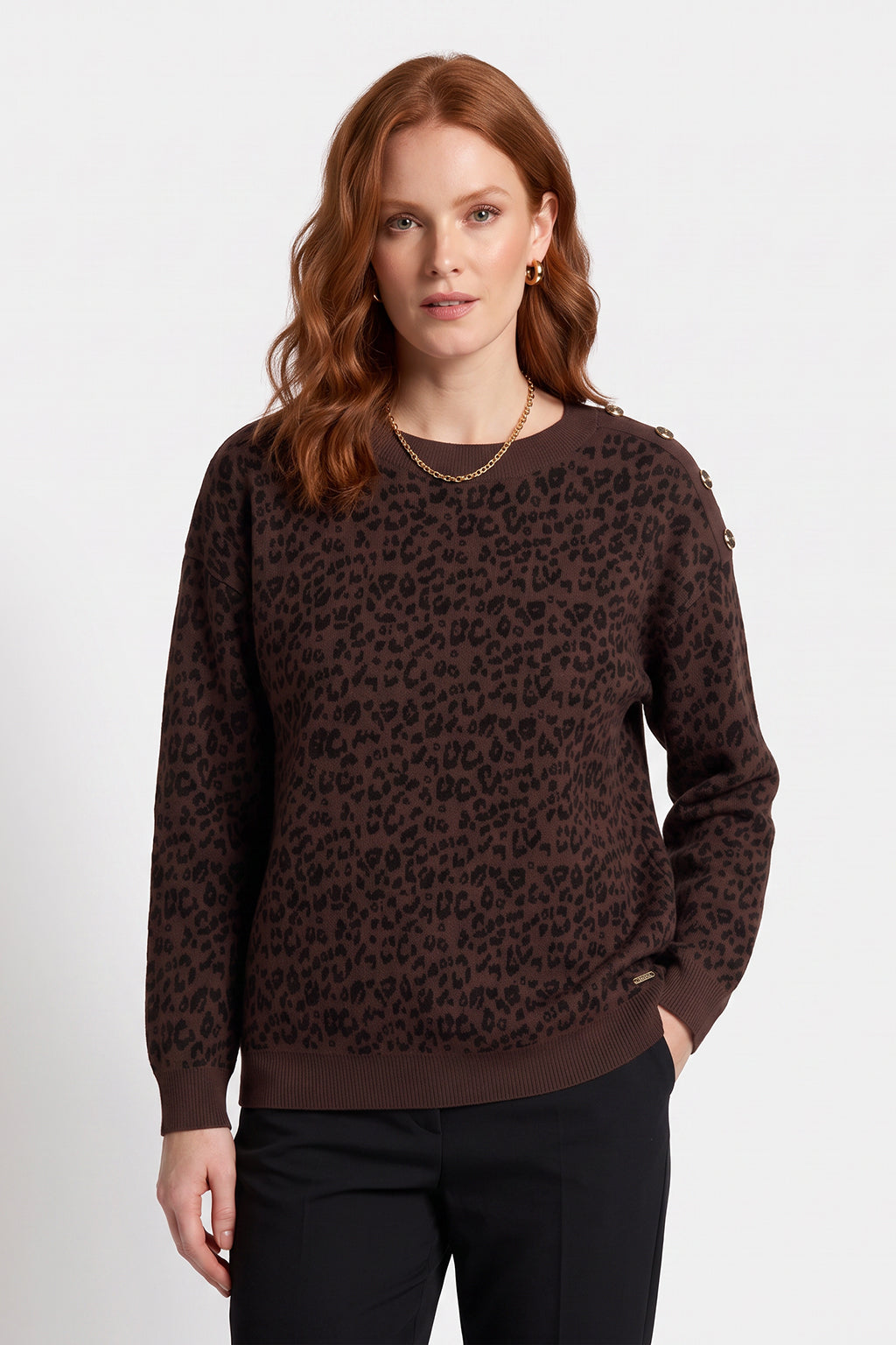 Anika — Chandail en tricot à motif léopard