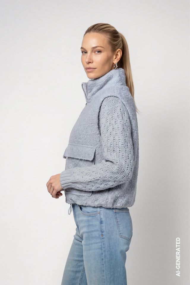 Veste Monari 809782 bleu 701 — vue 4