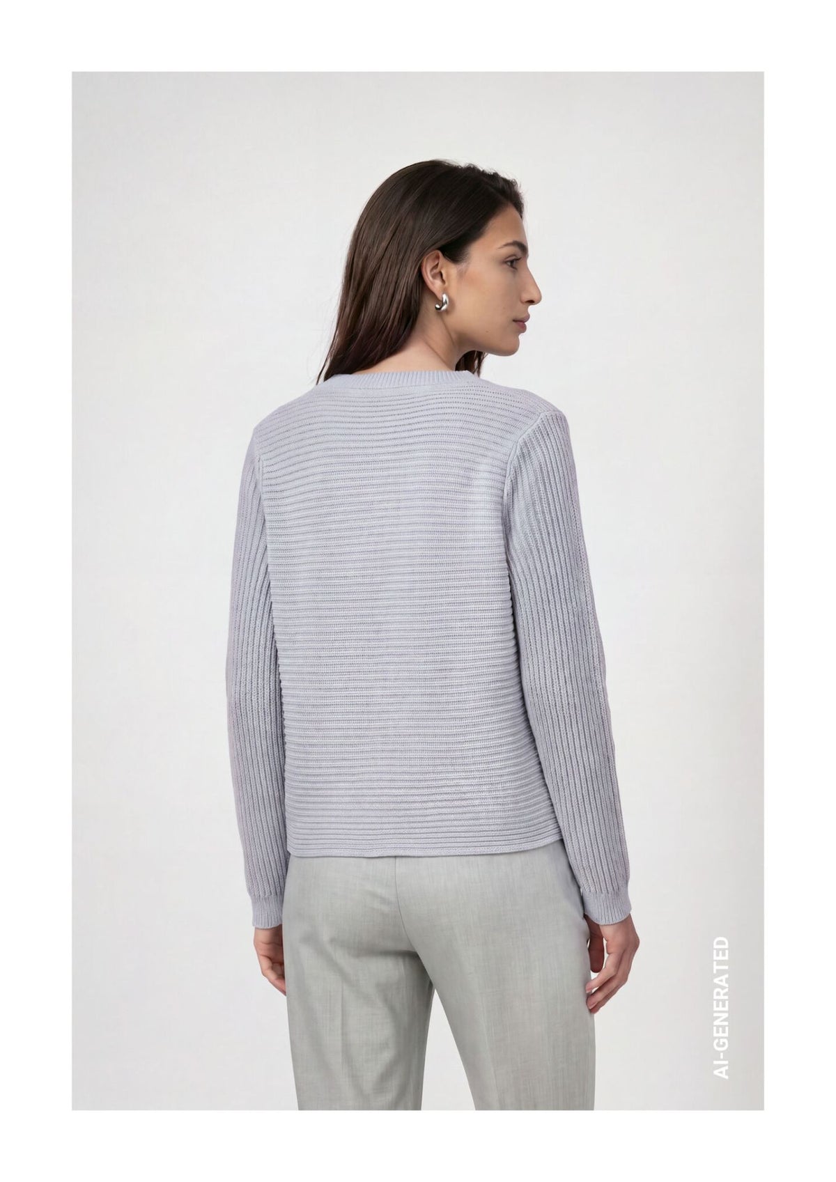 Pull Monari 809974 bleu 701 — vue 3