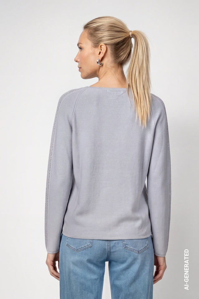 Pull Monari 809983 bleu 701 — vue 5