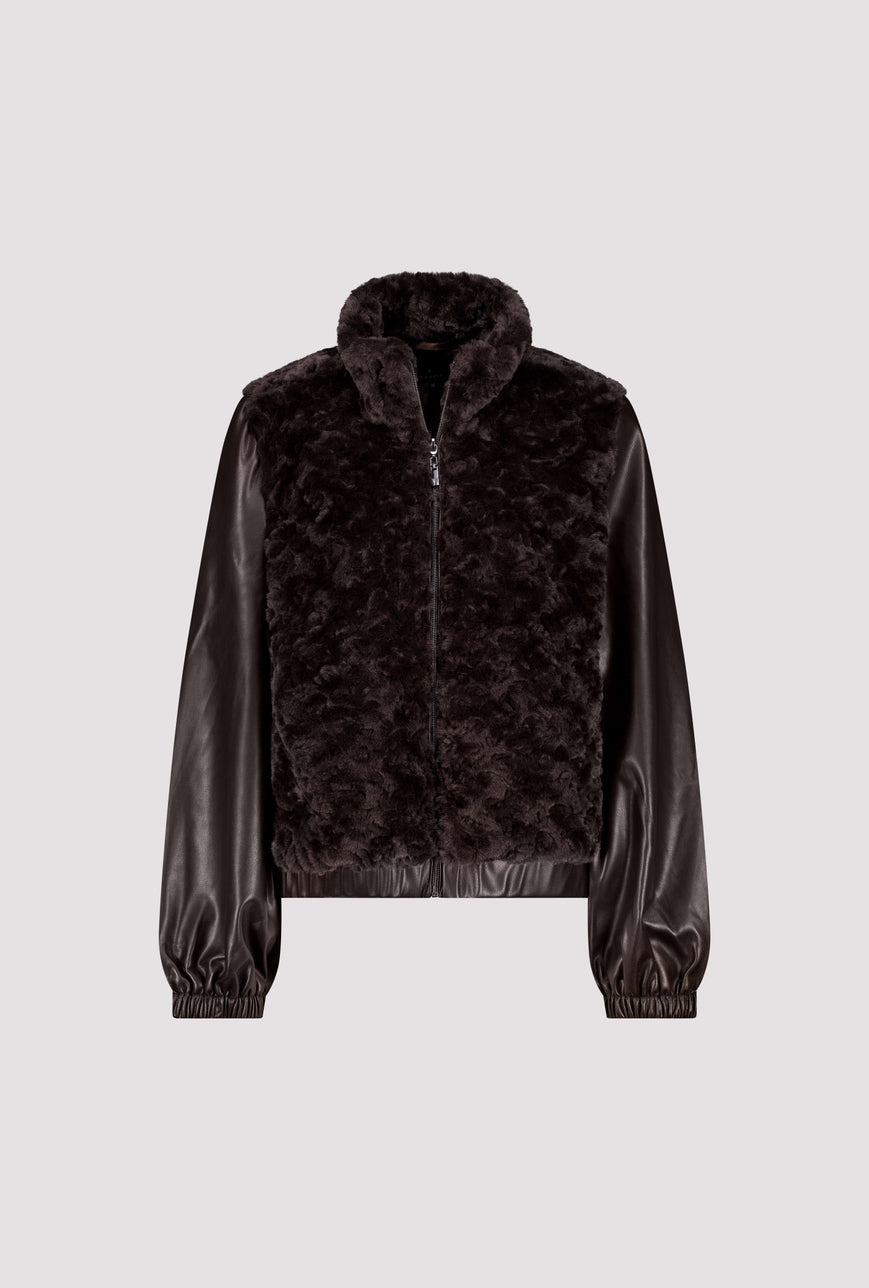 Veste en fausse fourrure — Monari 809997, café noir 567
