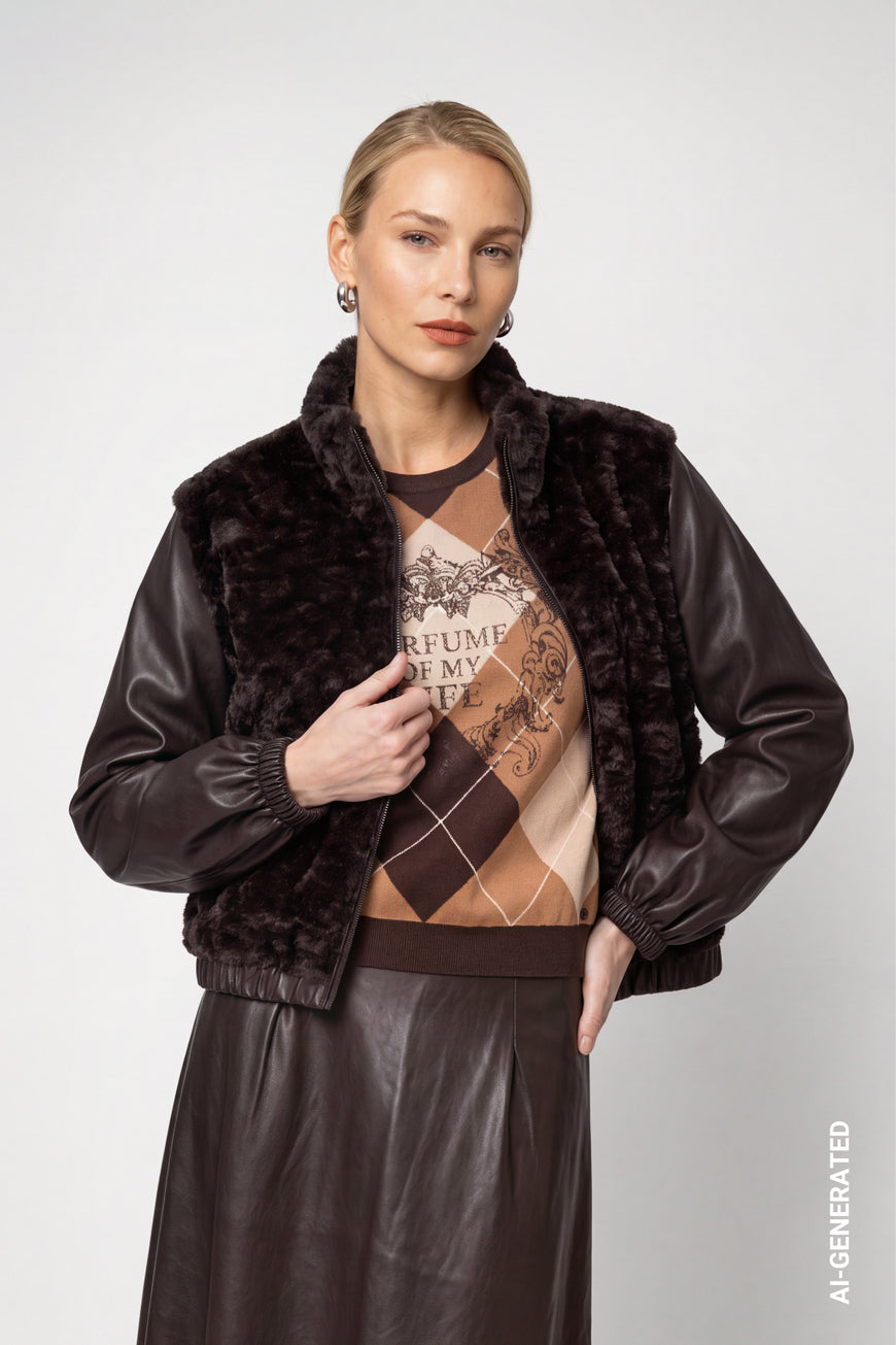 Veste en fausse fourrure