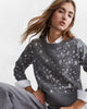 Pull pour femme en laine mélangée avec paillettes, gris, oui